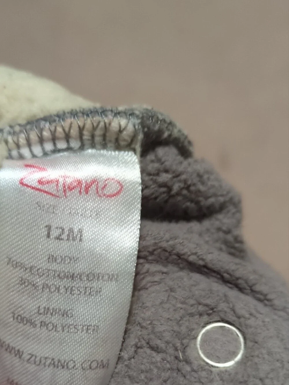 Fleece Baby Booties in Gray, Cream & Brown